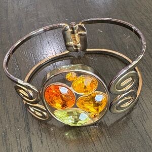 Park Lane Silver Bracelet with Orange and Yellow Gems